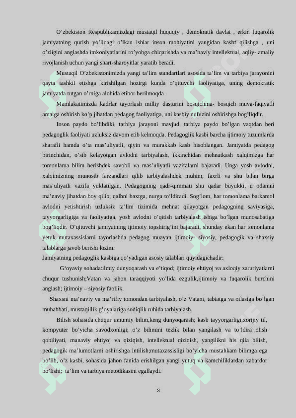 PEDAGOGLIK KASBI VA UNING KASBIY KOMPETENSIYALARI. 3