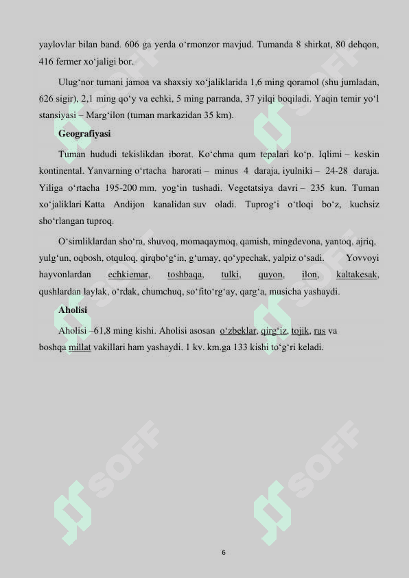Andijon viloyati Ulugʻnor tumani haqida maʼlumot. 6