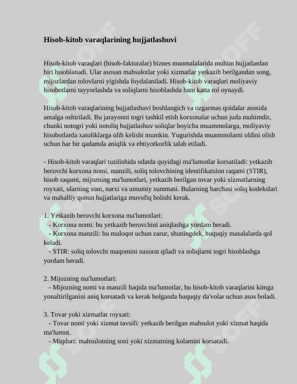 O'ZBEKISTON RESPUBLIKASI BANKLARIDA OCHILGAN SOF VARAQLAR HAQIDA HISOB BERISH 4