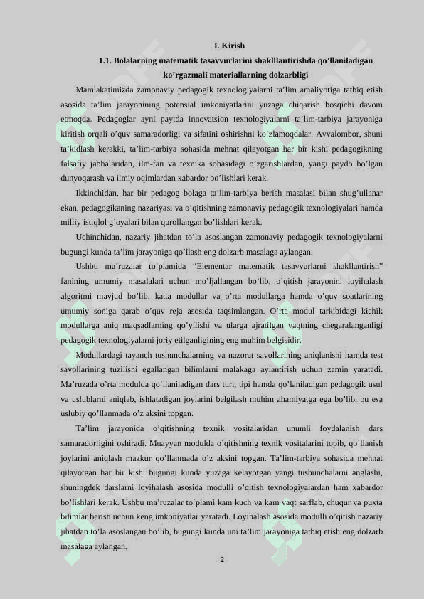 BOLALARNING MATEMATIK TASAVVURLARINI SHAKLLLANTIRISHDA QO’LLANILADIGAN KO’RGAZMALI MATERIALLAR 2