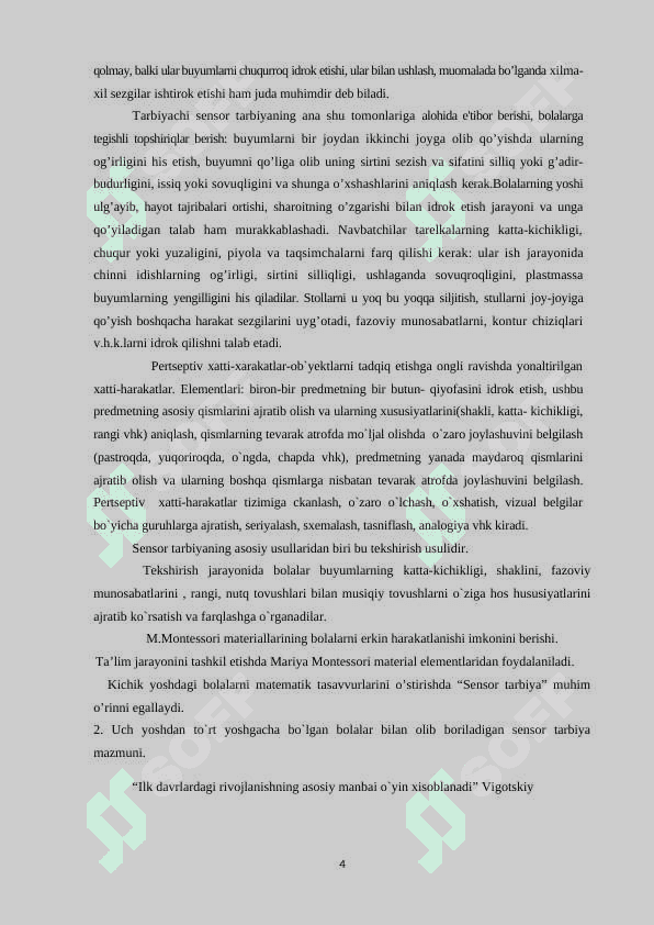 MAKTABGACHA TA’LIM TASHKILOTLARIDA KICHIK GURUH YOSHIDAGI BOLALARNING MATEMATIK TASAVVURLARINI SHAKLLANTIRISH 4