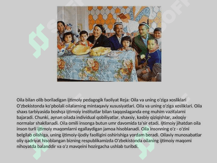 Pedagogikning oila bilan olib boradigan ijtimoiy faoliyati. Pedagogning bolalarning ijtimoiylashuvidagi oʻrni. 2