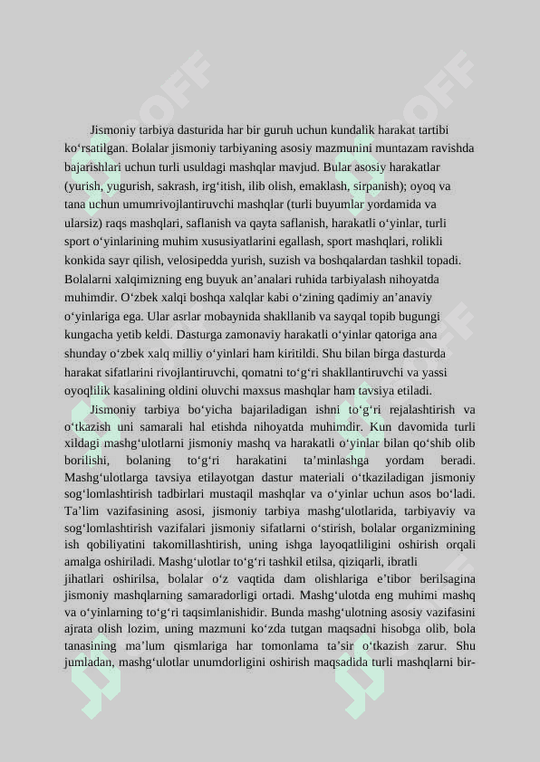 MAKTABGACHA YOSHDAGI BOLALAR UCHUN ASOSIY HARAKATLAR 5