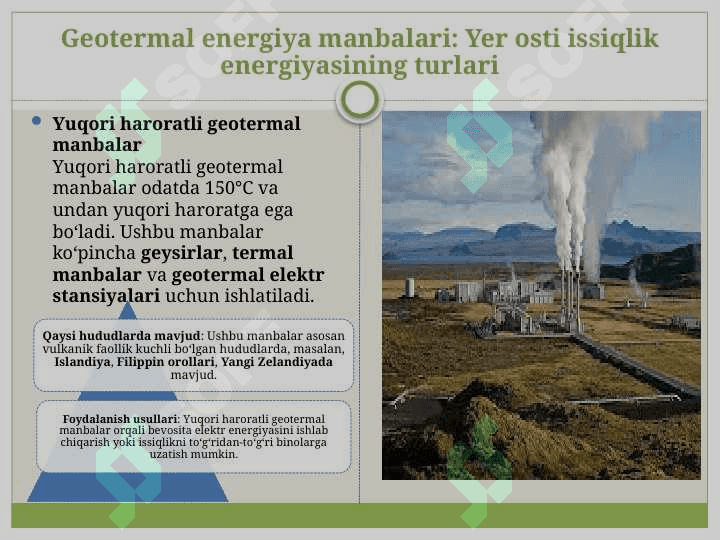 Yer energiyasidan foydalanib binolarni isitish va sovutish. 8