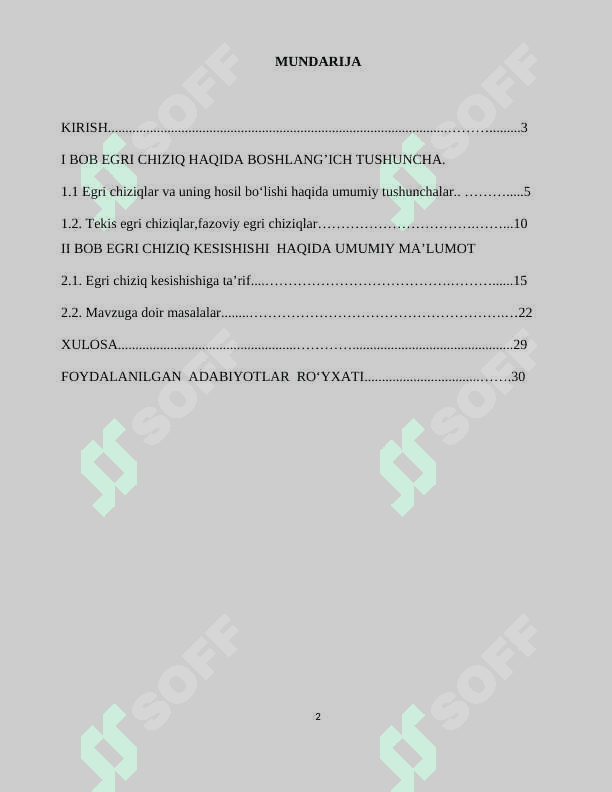 Egri chiziqning kesishishi     KURS ISHI.docx 2
