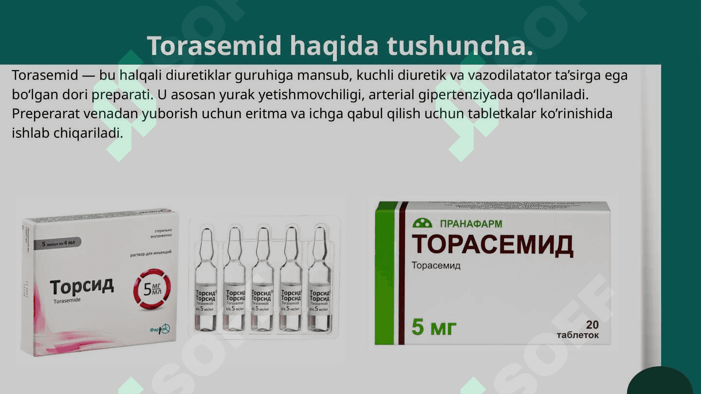 Torasemid farmakodinamikasi. 3