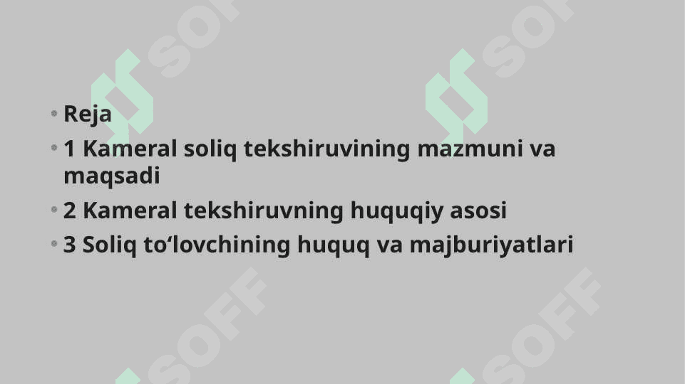 Kameral soliq tekshirish va o'tkazish 2