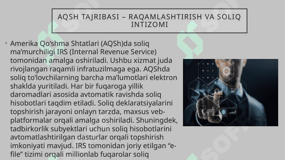 Soliq ma'murchiligi amalga oshirishda ilg'or horijiy mamlakatlar tajribasi 3
