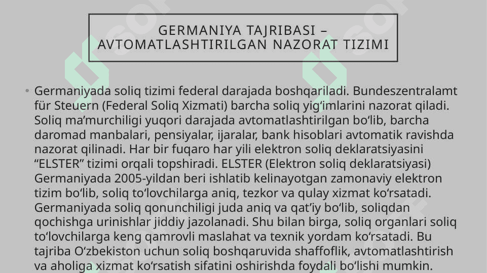 Soliq ma'murchiligi amalga oshirishda ilg'or horijiy mamlakatlar tajribasi 4