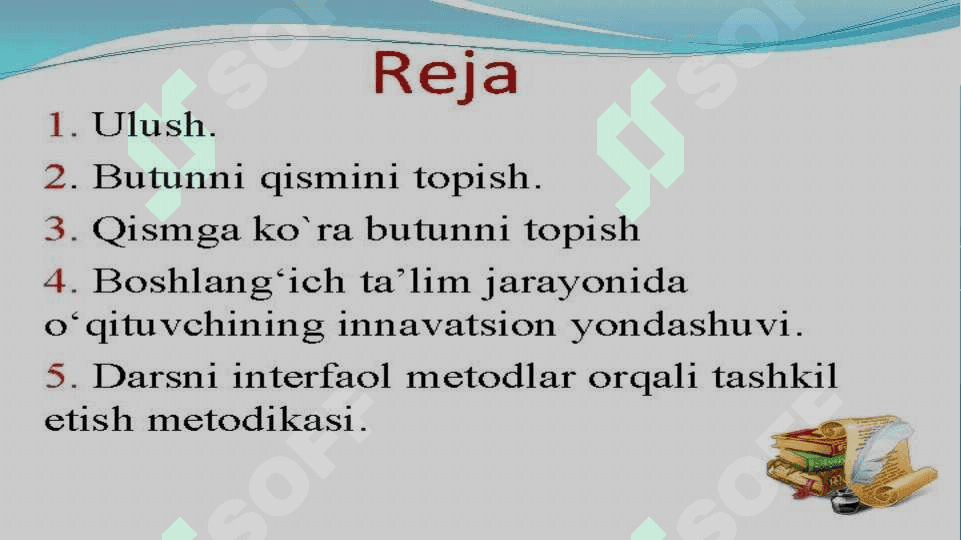 Kasr tushunchasi bilan tanishtirish metodikasi 2