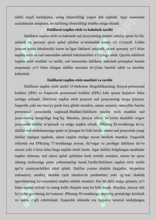 Fuqarolik protsessida isbotlash va dalillar 25 8
