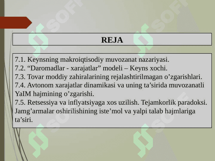 Keynsning tovarlar va xizmatlar bozoridagi makroiqtisodiy muvozanat modeli 2