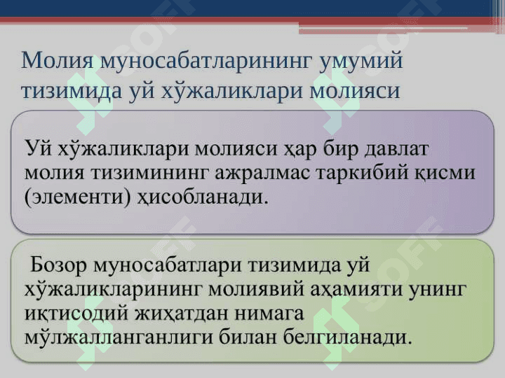 УЙ ХЎЖАЛИКЛАРИ МОЛИЯСИ 2