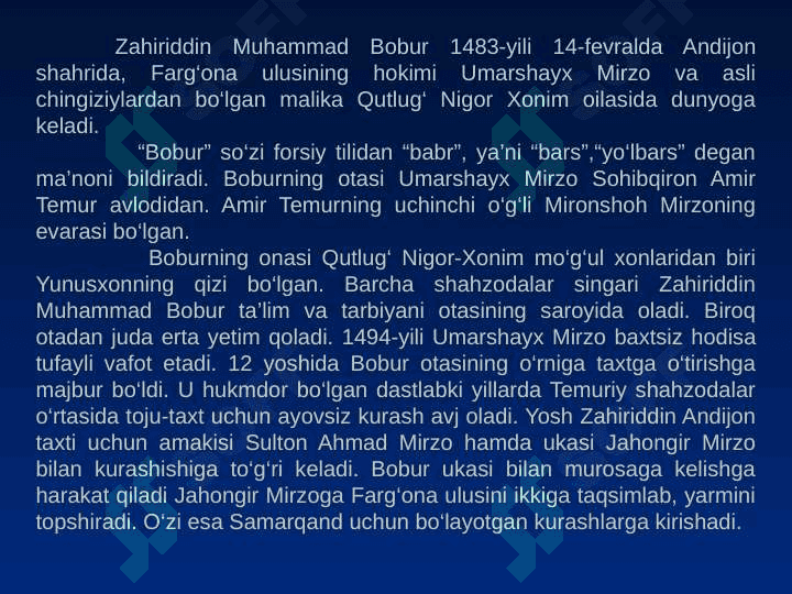 ZAHIRIDDIN MUHAMMAD BOBUR 2