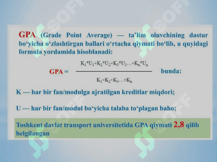 Oliy ta’lim tizimida kredit baholash 8