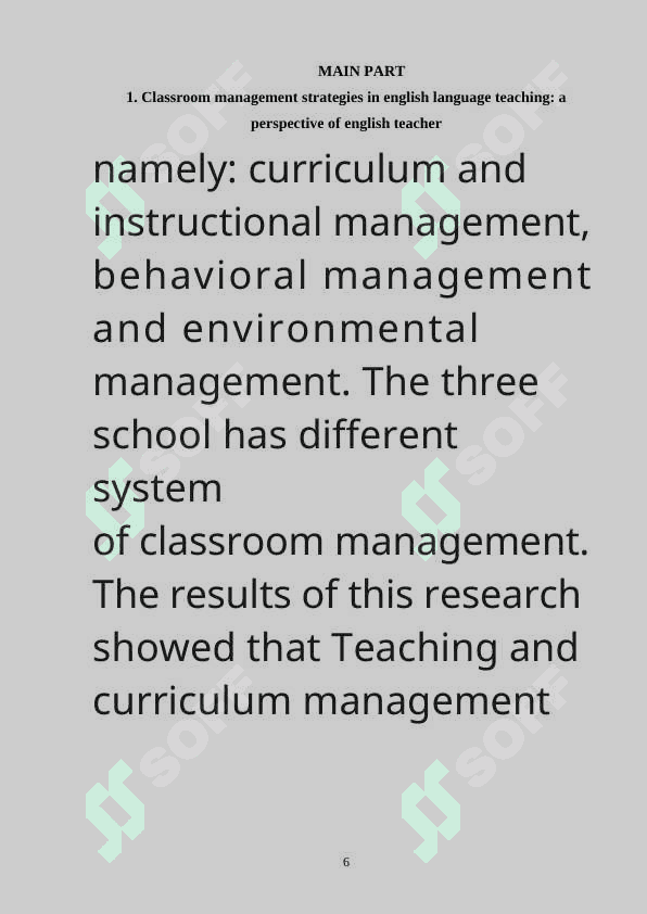 EFFECTIVE CLASSROOM MANAGEMENT TECHNIQUES FOR LANGUAGE TEACHERS IN ELEMENTARY EDUCATION 6