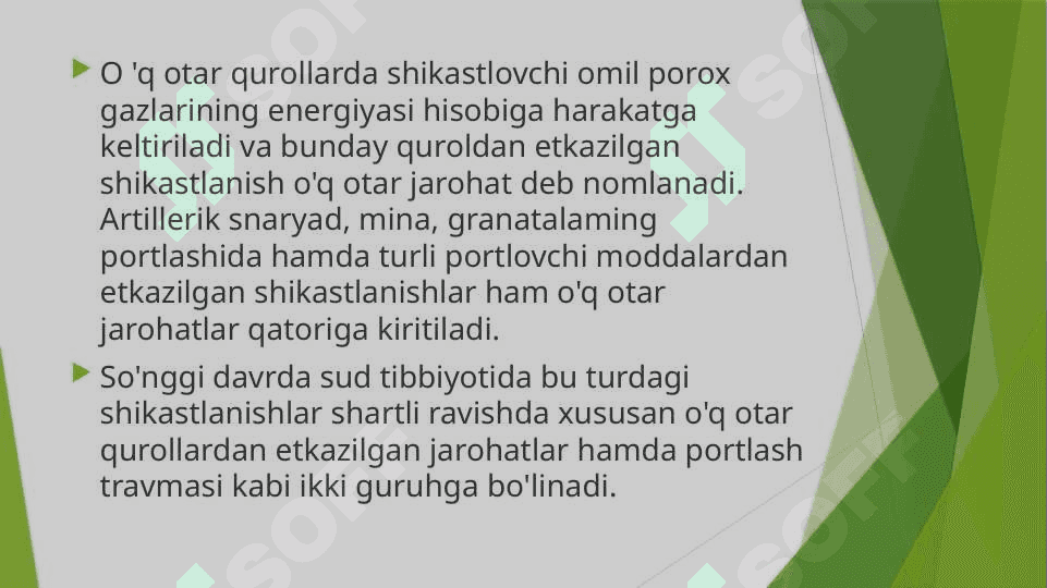 O`q otar qurollardan yetkazilgan jaroxatlar 3