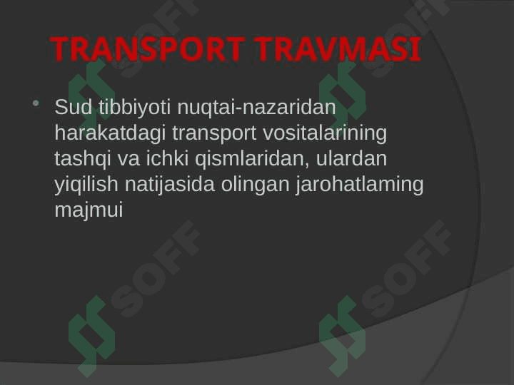 TRANSPORT TRAVMASI, BALANDLIKDAN YIQILISH O’LIM HOLLARIDA MURDANING SUD-TIBBIY EKSPERDIYASI 2