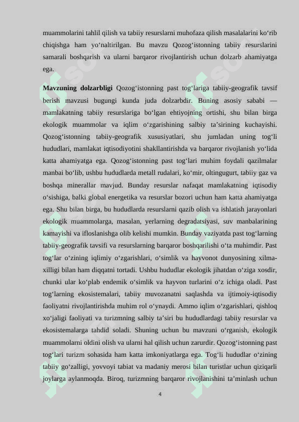 Qozogʻiston past togʻlariga tabiiy geografik tavsif 4