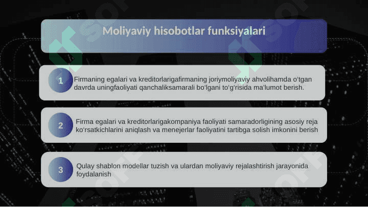 Moliyaviy hisobotlar va ularning korxona faoliyatini baholashda tutgan o‘rni. 3