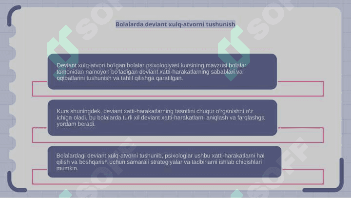 Xulqi og’ishgan bolalar psixologiyasi kursining predmeti va og’ishgan xulq klassifikatsiyasi 3