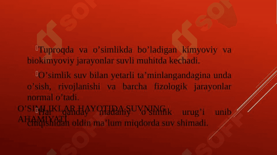 "Tuproqning Suv Xossalari va Suv Rejimi" - Qishloq Xo'jaligi 1-Kurs Talabalari uchun Mustaqil Ish | Agronomiya Asoslari 2