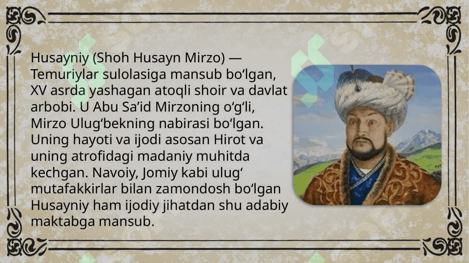 Husayni g’azallari vazn hususiyatlarini o’rganish 3