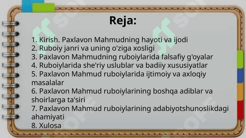 Paxlavon Mahmud ruboiylari tahlili 2