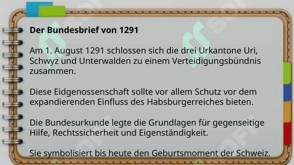Entstehung des Landes. Geschichte der Schweiz 3