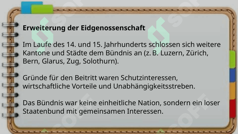 Entstehung des Landes. Geschichte der Schweiz 4
