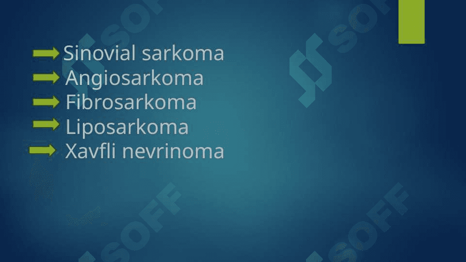 YUMSHOQ TO‘QIMA VA SUYAK SARKOMASI 4