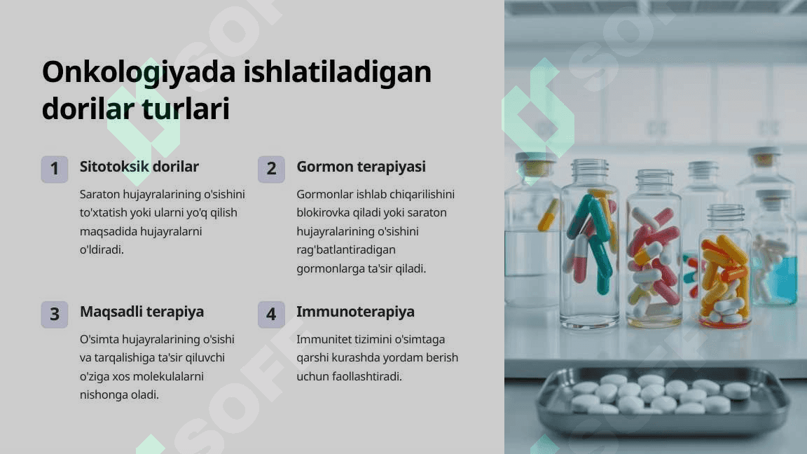 Onkologiyada ishlatiladigan dorilar. Kimyoterapiya 2