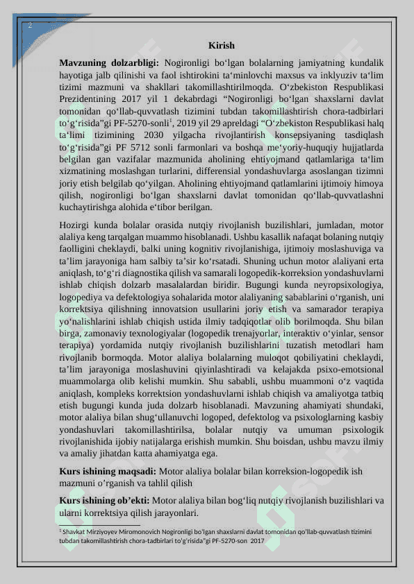 Motor alaliya bolalar bilan korreksion-logopedik ish mazmuni 2