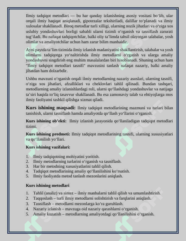 Ilmiy tadqiqot metodlari tasnifi. 3