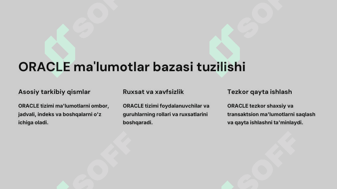 ORACLE ma'lumotlar bazasi 4