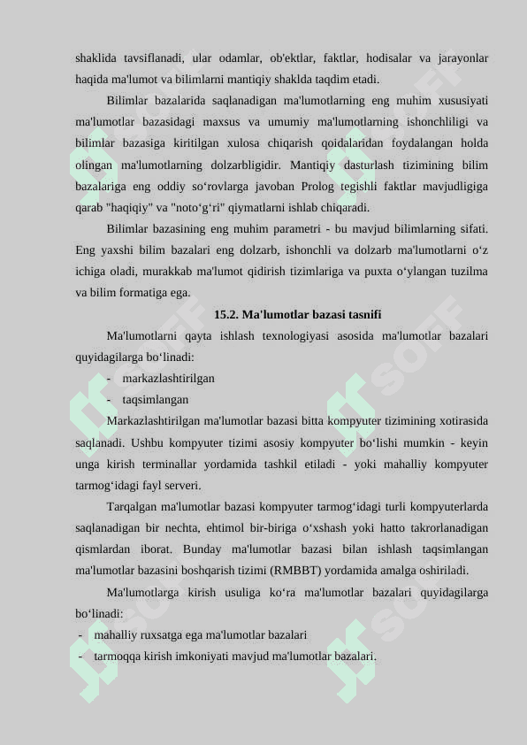 BILIMLAR BAZALARINI TASHKIL ETISH 3