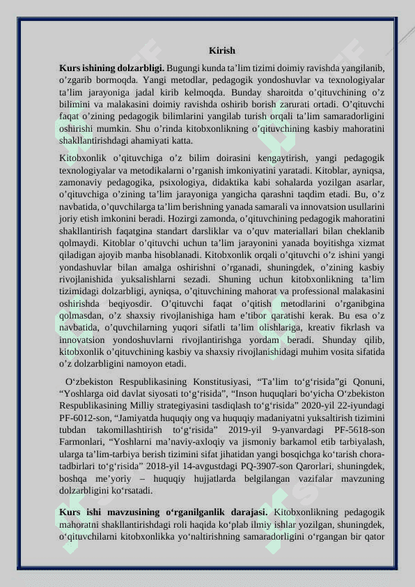 Kitobxonlik- o’qituvchi mahoratini shakllantirish omili sifatida 2