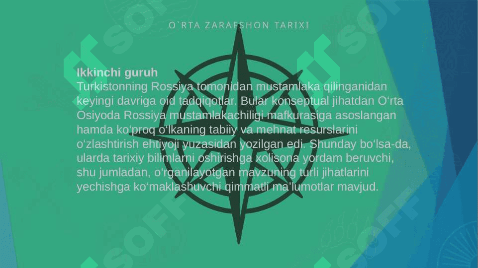 O'rta Zarafshon (Miyonqol) vohasining XIX-XX asr boshlarida ijtimoiy-siyosiy ,istisodiy va ma'daniy hayoti 5