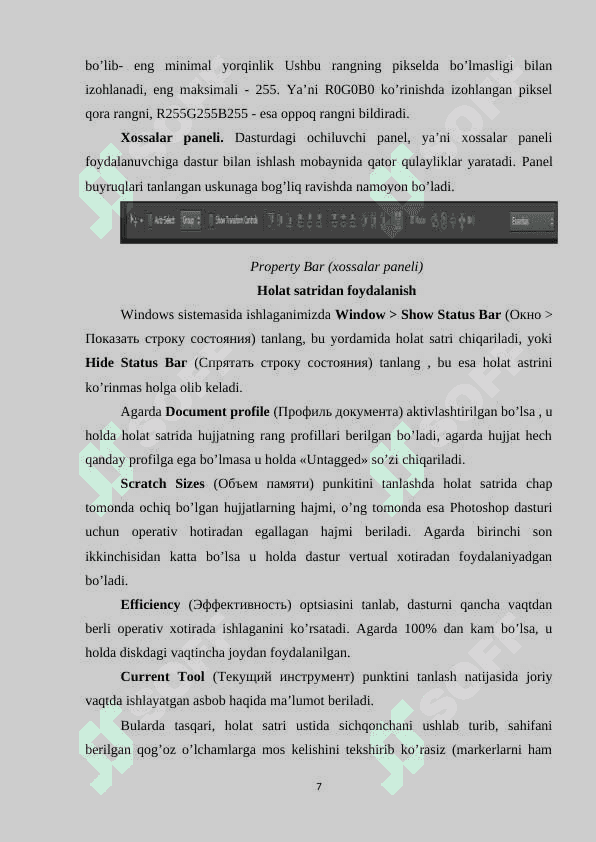 ADOBE PHOTOSHOP DASTURNING GRAFIK OB’YEKTLARDA RANGLAR BILAN ISHLASH 7