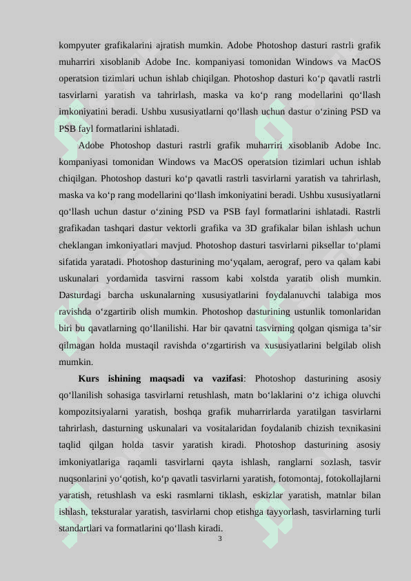 ADOBE PHOTOSHOP DASTURNING HUJJATLAR BILAN ISHLASH 3