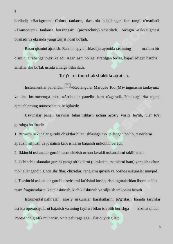 Adobe Photoshop dasturida rasmlarni qayta ishlash tehnologiyalari 7