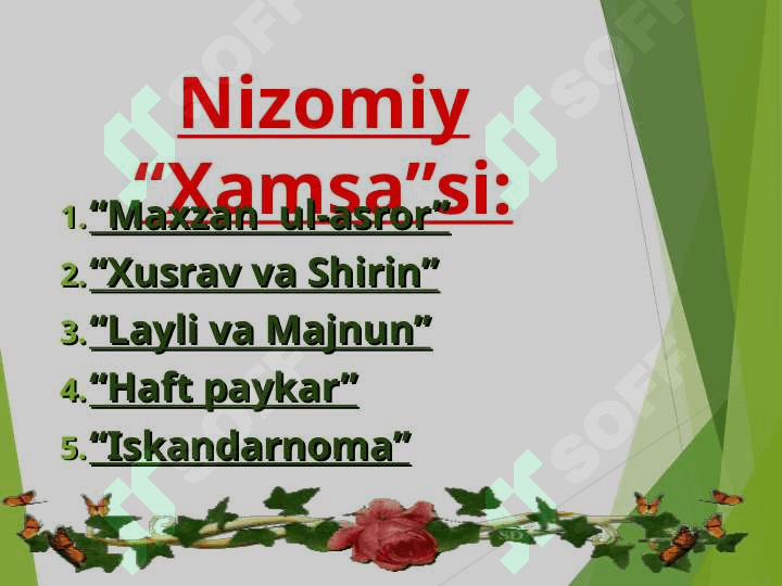 “Alisher Navoiy va “Xamsachilik tarixi” mavzusida tayyorlagan 3
