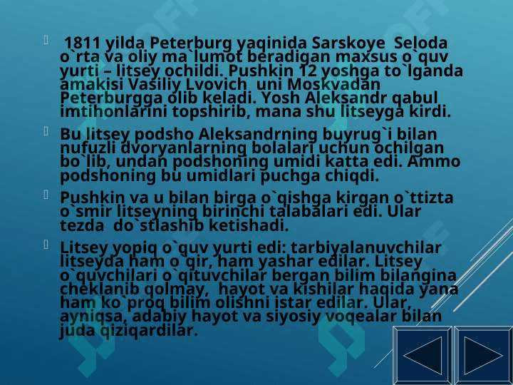 A.S Pushkin hayoti va ijodi 4