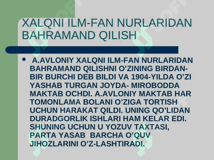 Abdulla Avloniy va Munavvar Qori Abdurashidxonovlarning pedagogik ta`limoti 5