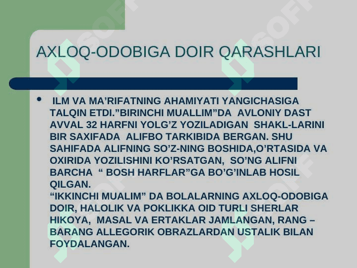 Abdulla Avloniy va Munavvar Qori Abdurashidxonovlarning pedagogik ta`limoti 8
