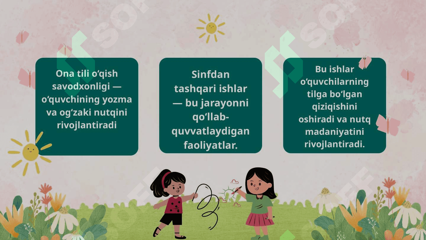 Boshlang‘ich sinflarda оnа tili va o‘qish savodxonligidan sinfdan tashqari ishlarni tashkil etishning maqsad va vazifalari. 3