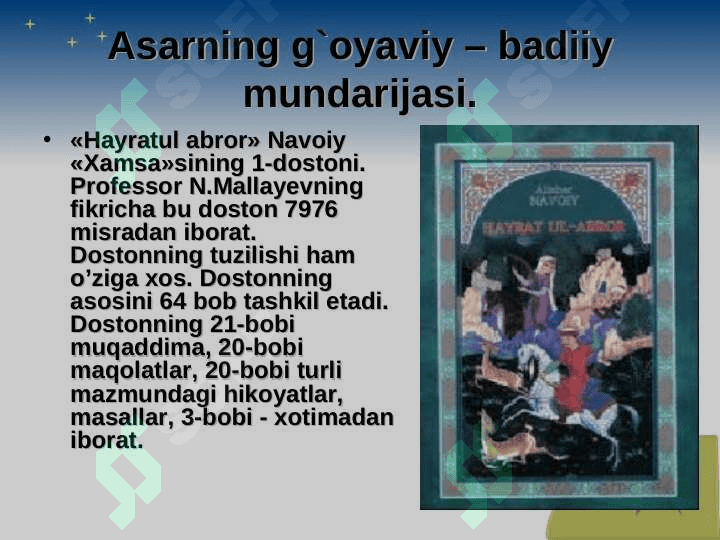 Alisher Navoiy ijodida ta`lim - tarbiya masalalari 4