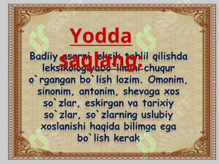 Badiiy asar tilini o`rganish yo`nalishlari 2