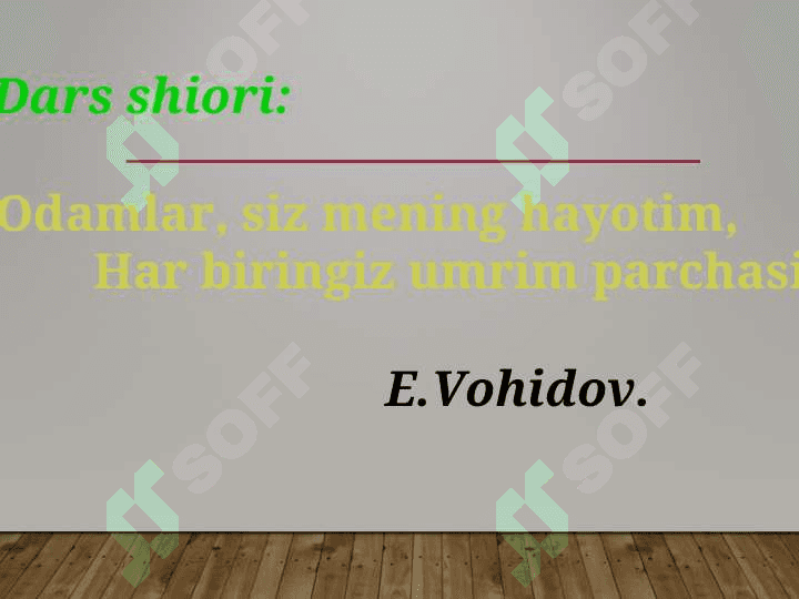 Erkin Vohidovning hayoti va ijodi. She’riyati 2