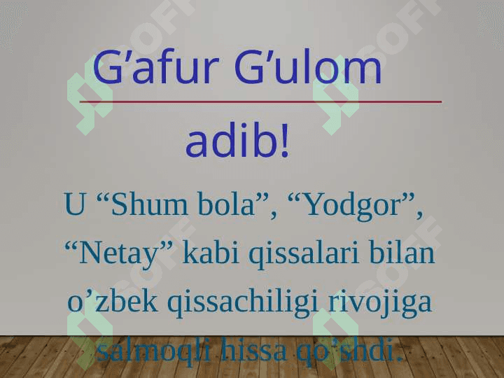 G’afur G’ulom she’riyati. “Vaqt” she’ri tahlili 8